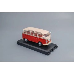 1:43 Масштабная модель VW T1 Samba (red/white) поворотные колеса