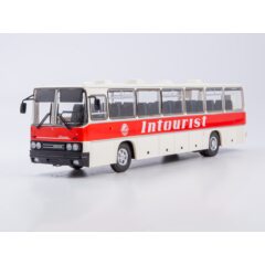 1:43 Масштабная модель Автобус Икарус-250.59 Intourist, бело-красный
