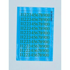 1:43 Набор декалей трамвайных парковых номеров Магнитогорск зеленые (100х70)