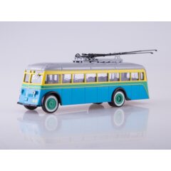 1:43 Масштабная модель Троллейбус ЯТБ-1, жёлто-голубой