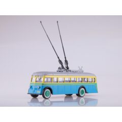 1:43 Масштабная модель Троллейбус ЯТБ-1, жёлто-голубой