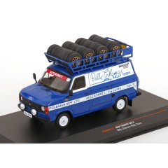 1:43 Масштабная модель FORD Transit MK II техничка "Billy Coleman Ford Rally Team" с багажником и колесами на крыше 1975