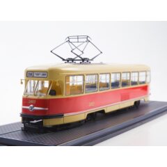 1:43 Масштабная модель Трамвай Tatra-T2, желтый/красный