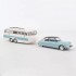 1:18 Масштабная модель CITROEN DS19 1959 Nuage Blue/Purple + кемпер-трейлер Caravane Hénon