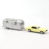 1:43 Масштабная модель FORD Mustang 1968 Yellow + кемпер-трейлер Airstream Caravan