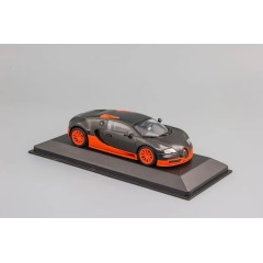 1:43 Масштабная модель Bugatti Veyron Super Sport 2010 Carbon/Orange World Record Editionc