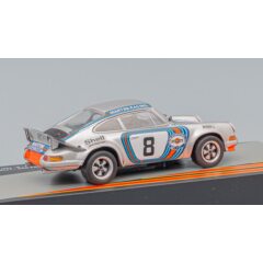 1:43 Масштабная модель PORSCHE 911 Carrera 2.8 Rsr Coupe Team Martini Racing N 8 Winner Targa Florio 1973 H.muller - G.van Ennep, Silver Red Blue