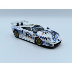 1:43 Масштабная модель PORSCHE 911 Gt1 3.2l Turbo Team Porsche Ag Mobil1 №25 2nd 24h Le Mans (1996) Thierry Boutsen - Hans Joachim Stuck - Bob Wollek, White Blue
