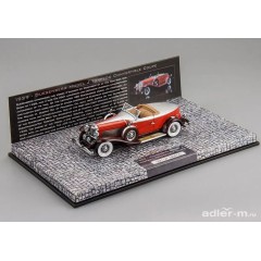 1:43 Масштабная модель Duesenberg Model J Torpedo Convertible Coupe 1929 Red/Black