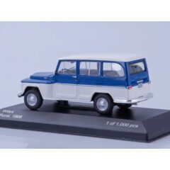 1:43 Масштабная модель Willys Rural, blue/white 1968
