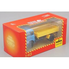 1:43 Масштабная модель МАЗ-5111 самосвал с боковой разгрузкой, голубой / желтый