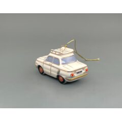 Елочная игрушка "Запорожец с багажником" белый