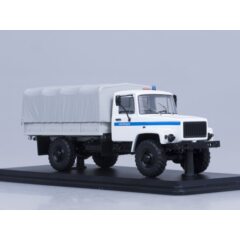 1:43 Масштабная модель 3308 4х4 (двигатель ЗМЗ-513) бортовой с тентом, Милиция (светомаскировка на фарах)
