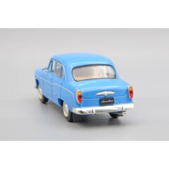 1:43 Масштабная модель Москвич 407 (голубой) ранняя облицовка, бампер с клыками