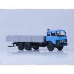 1:43 Масштабная модель МАЗ-6303 бортовой (голубой/серый) /откидывающаяся кабина/