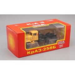 1:43 Масштабная модель КРАЗ 258Б седельный тягач (1969-1977), желтый
