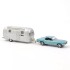 1:43 Масштабная модель FORD Mustang 1968 Blue Metallic + кемпер-трейлер Airstream Caravan