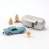 1:43 Масштабная модель FORD Mustang 1968 Blue Metallic + кемпер-трейлер Airstream Caravan