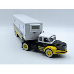 1:43 Масштабная модель BERLIET Tlr 10m Truck Semi-frigo Interflora Transports (1956), White Brown Yellow