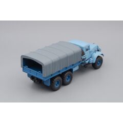 1:43 Масштабная модель КРАЗ 255Б1 бортовой с тентом (1967), голубой