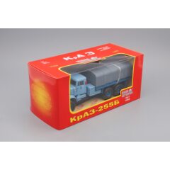 1:43 Масштабная модель КРАЗ 255Б1 бортовой с тентом (1967), голубой