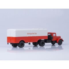 1:43 Масштабная модель МАЗ-200В с полуприцепом МАЗ-5217, (красный/серый)
