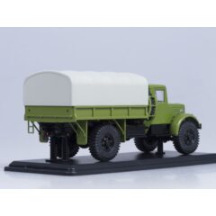 1:43 Масштабная модель МАЗ-502 4х4 бортовой с тентом, покрышки Я-90 (зелёный)