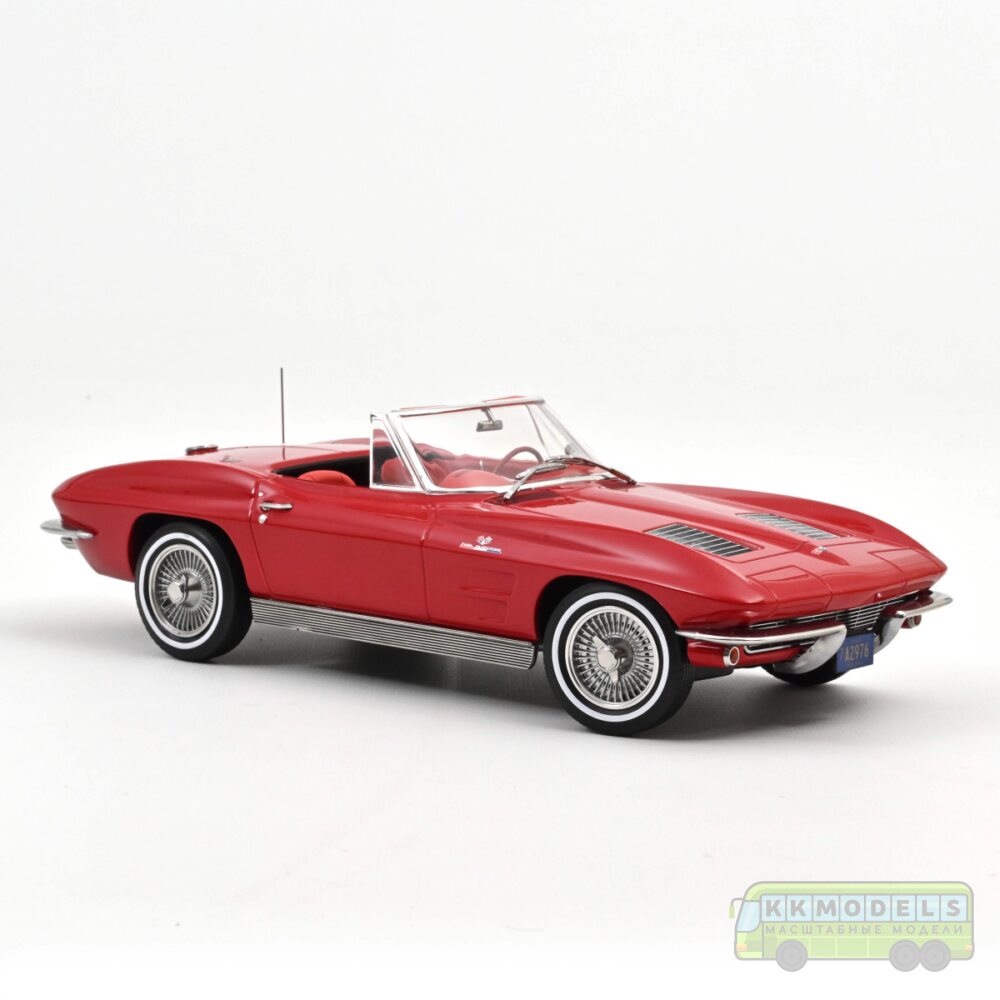 1:18 Масштабная модель CHEVROLET Corvette C2 Sting Ray Cabriolet 1963 Riverside Red