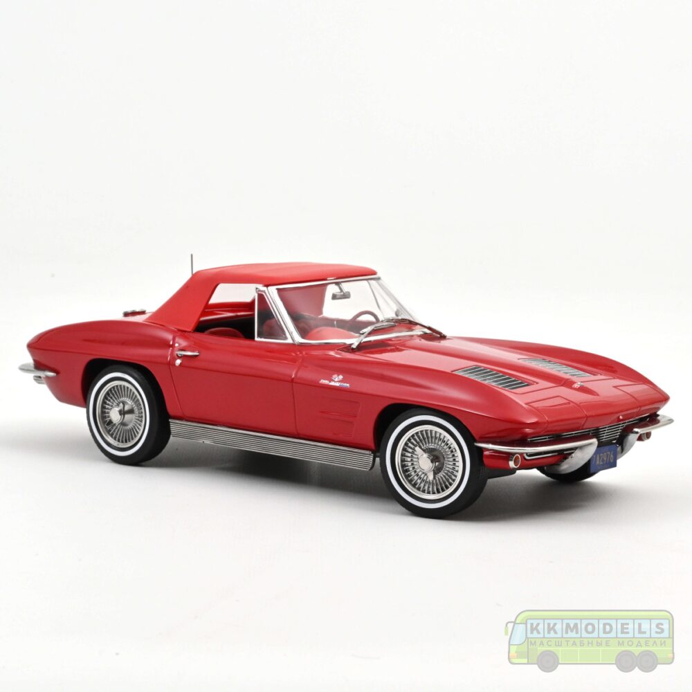 1:18 Масштабная модель CHEVROLET Corvette C2 Sting Ray Cabriolet 1963 Riverside Red