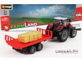 MASSEY FERGUSON 8740s Tractor With Trailer (2016), Red