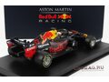 RED BULL F1Rb16 Honda Team Aston Martin N33 Winner Abu Dhabi Gp (2020) Max Verstappen - Con Pilota E Vetrina - With Pilot And Showcase, Matt Blue Yellow Red