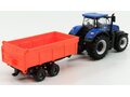 NEW HOLLAND T7.315 Tractor + Tipping Trailer, Blue Red