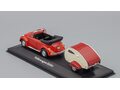 1:43 Масштабная модель VOLKSWAGEN Beetle Cabrio с каплевидным прицепом, красный