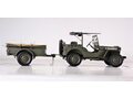 1:8 Масштабная модель JEEP Willys 4х4 USA с прицепом и противотанковой пушкой 1943 Olive Green