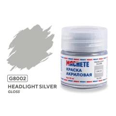Краска акриловая MACHETE 10 мл, Headlight silver (Серебряный, глянцевый)