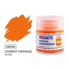 Краска акриловая MACHETE 10 мл, Carrot orange (Оранжевый, глянцевый)