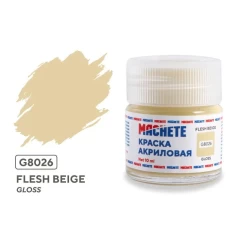 Краска акриловая MACHETE 10 мл, Flesh beige (Светло-бежевый, глянцевый)