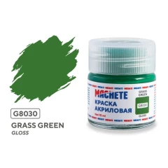 Краска акриловая MACHETE 10 мл, Grass green (Зеленый, глянцевый)