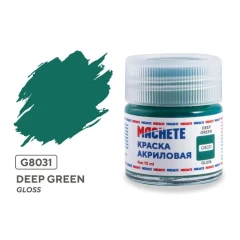 Краска акриловая MACHETE 10 мл, Deep green (Изумрудный, глянцевый)