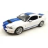 1:18 Масштабная модель FORD Mustang Shelby GT500 2011 Performance White with Grabber Blue Stripes